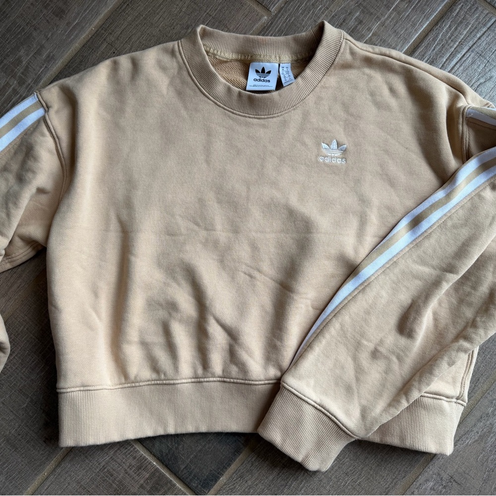 Adidas Beige Crewneck with Logo size Small
